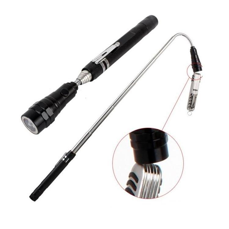 Flexible LED Torch Magnetic tools multifunction flashlight Telescopic Pick up Torch with clip