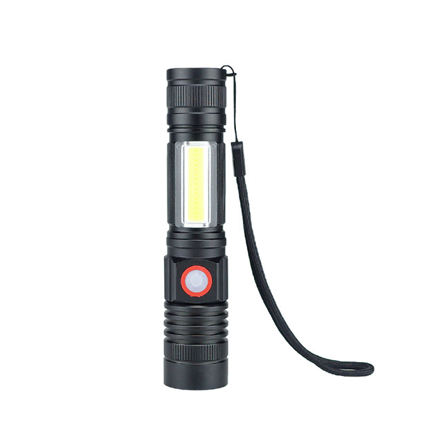 wholesale outdoor torche rechargeable tactical led flashlight side light torch with magnet