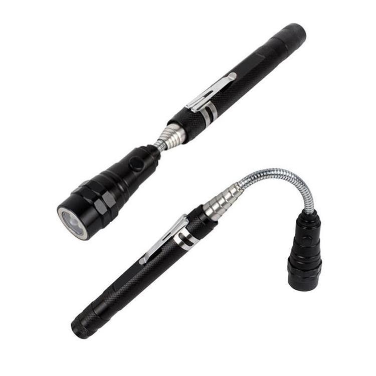 Multi-function Flexible Head Metal Hose Telescopic Tail Magnet Pick up flashlight tool LED working light