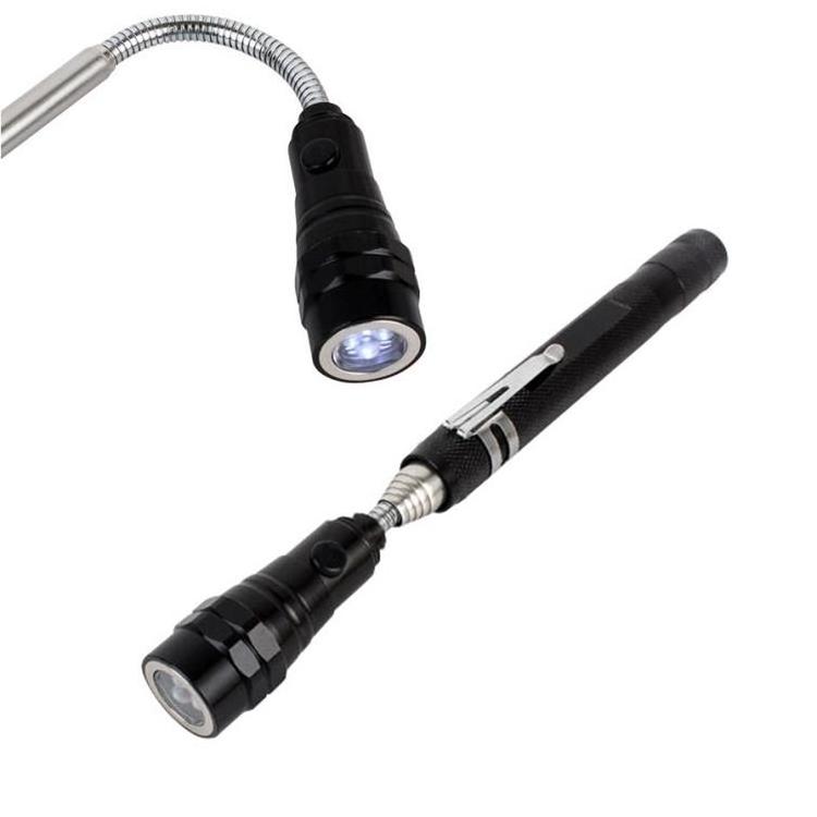 Multi-function Flexible Head Metal Hose Telescopic Tail Magnet Pick up flashlight tool LED working light