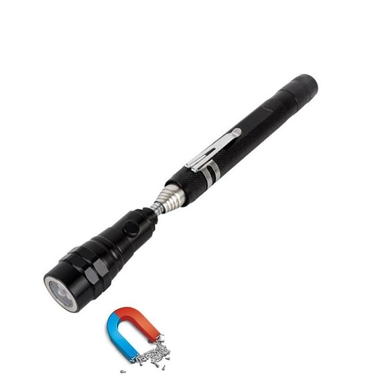 Multi-function Flexible Head Metal Hose Telescopic Tail Magnet Pick up flashlight tool LED working light