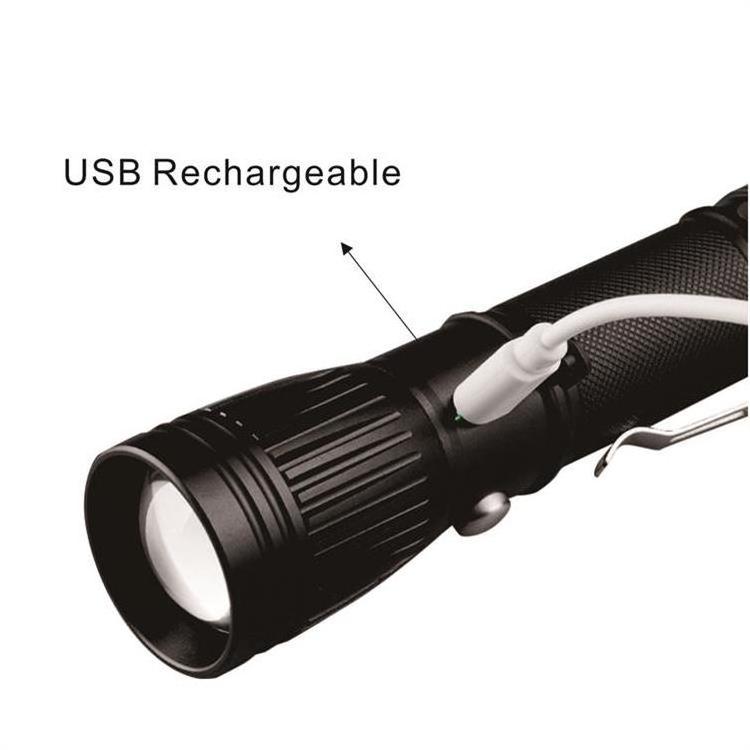 Super Bright 1000 lumen 2000 1km wholesales led USB flashlight Rechargeable hand Torch light