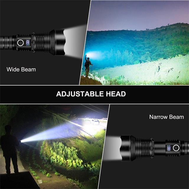 Super Bright 2km rechargeable powerful flashlight torche puissante flashlights high lumens 100000