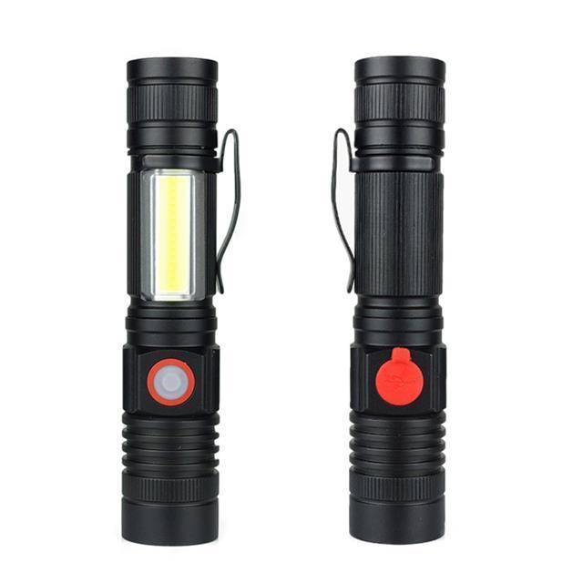 wholesale outdoor torche rechargeable tactical led flashlight side light torch with magnet