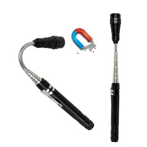 Multi-function Flexible Head Metal Hose Telescopic Tail Magnet Pick up flashlight tool LED working light