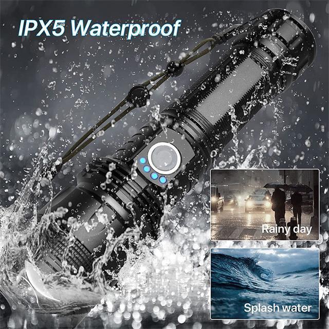 Long range torch light high power flashlight 100000 lumens waterproof flashlights rechargeable