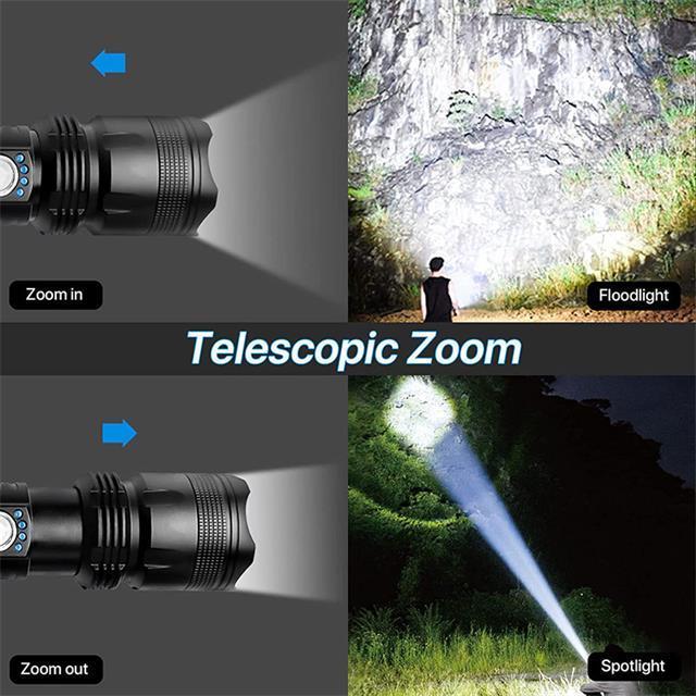 Long range torch light high power flashlight 100000 lumens waterproof flashlights rechargeable