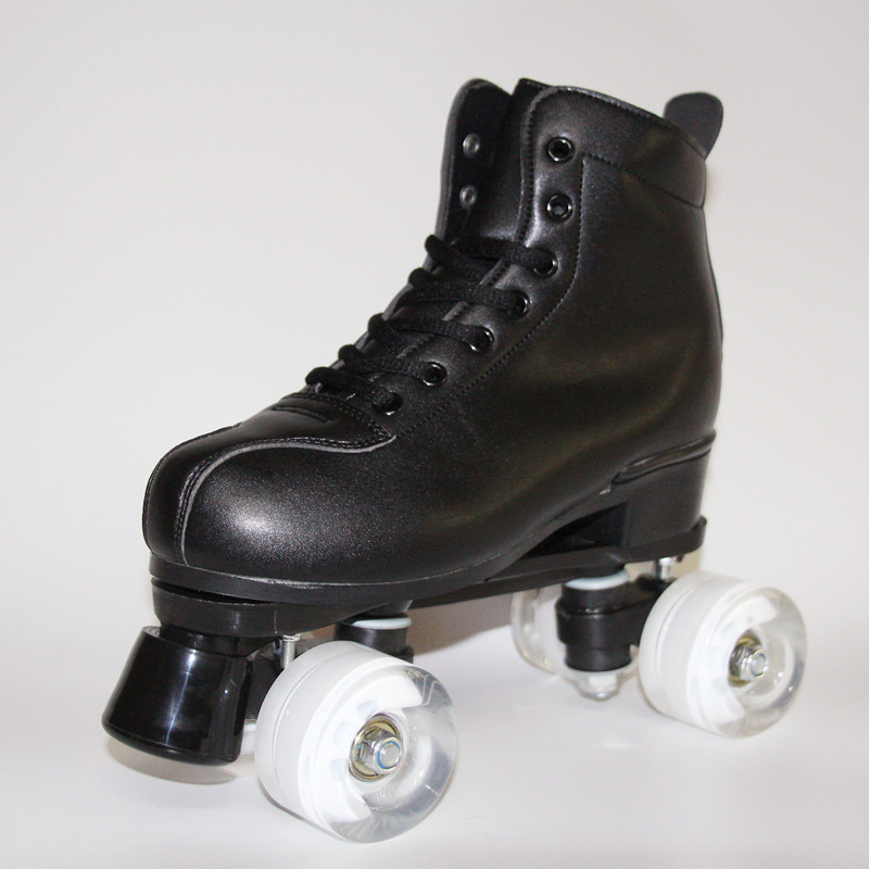 PU Leather Roller Skates Roller Skates for Women Outdoor and Indoor Adjustable Four-Wheel Premium Roller Skates