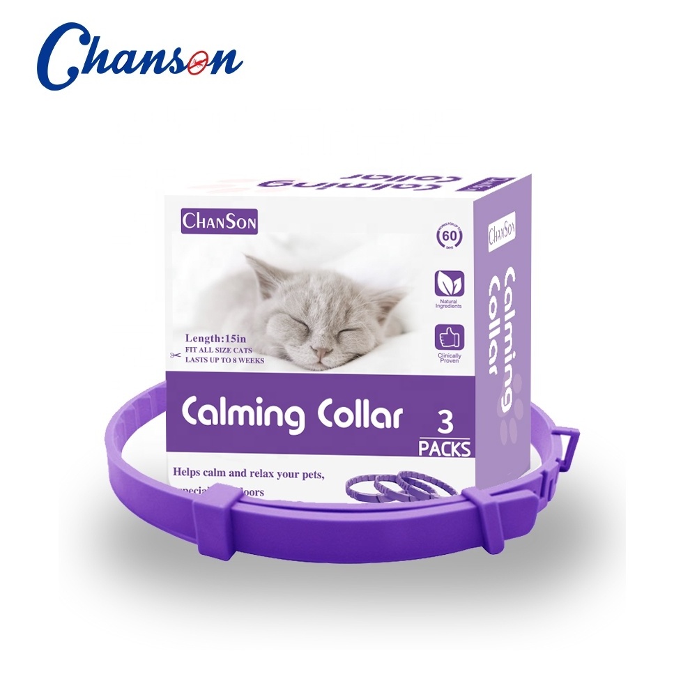 Adjustable 3 packs essential oil pheromones pet dog cat calming collar for dogs and cat