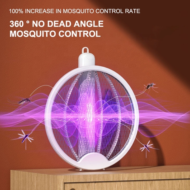 Foldable rechargeable electronic fly mosquito killer racket electric mosquito swatter