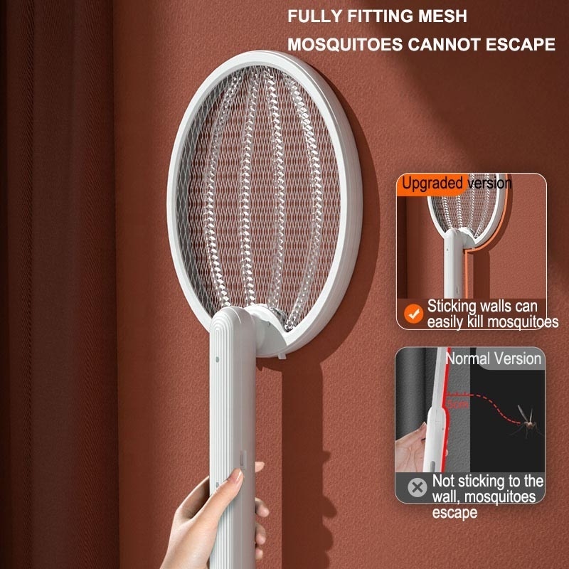 Foldable rechargeable electronic fly mosquito killer racket electric mosquito swatter