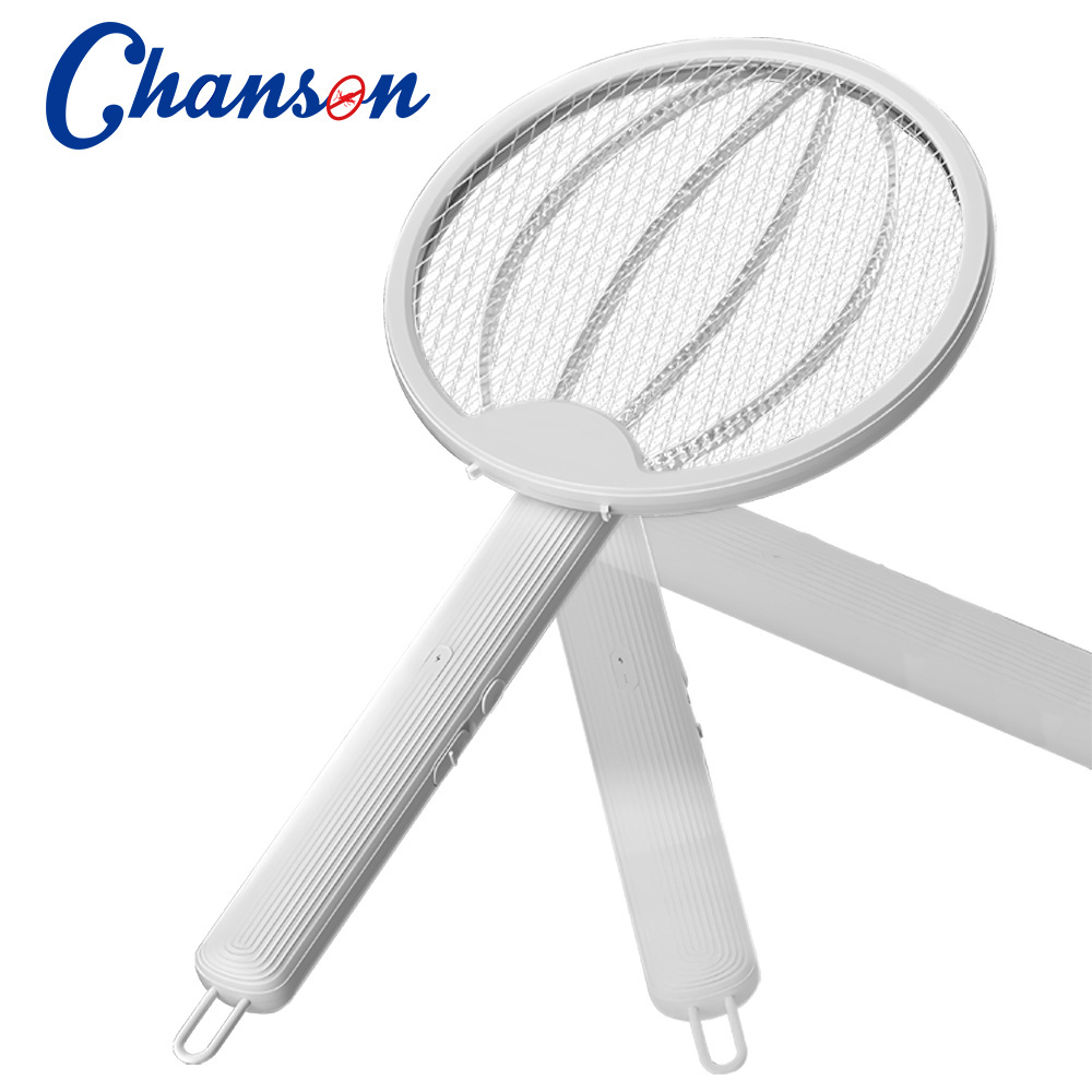 Rechargeable folding adjustable electric mosquito killer swatter racket