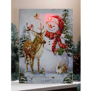 led canvas wall art christmas wall art prints winter landscape pictures light up frame for wall decorative room painting