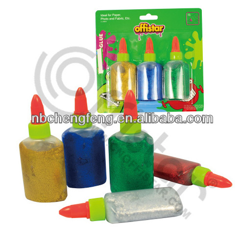 Wholesale eco non toxic kids school art diy adhesive glitter glue pen for crafting