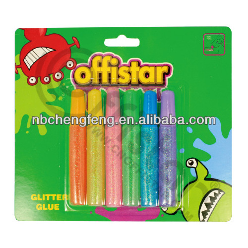 Wholesale eco non toxic kids school art diy adhesive glitter glue pen for crafting