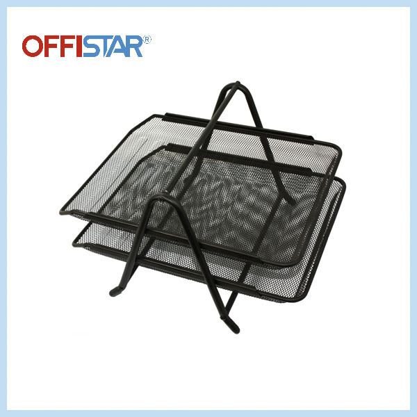 Office metal mesh 3 tier stackable desk file document letter tray organizer 3 layer file tray