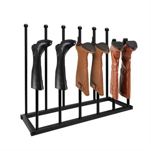 6 Pairs Tall Boot Storage Organizer Detachable Freestanding Metal Black Boot Stand