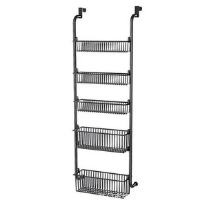 Over the Door Multi-layer Hanging Basket Shelf Wire Organizer Storage Rack Wire Display Rack With Five Baskets