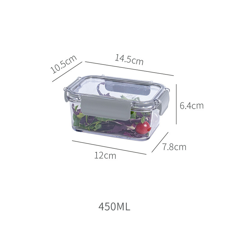 450ML New Design Stackable Refrigerator Crisper  Food Storage Container  Food Storage Box Lunch Box with Airtight Lid