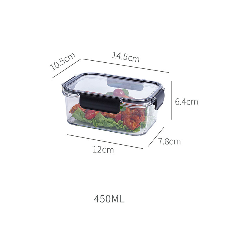 450ML New Design Stackable Refrigerator Crisper  Food Storage Container  Food Storage Box Lunch Box with Airtight Lid