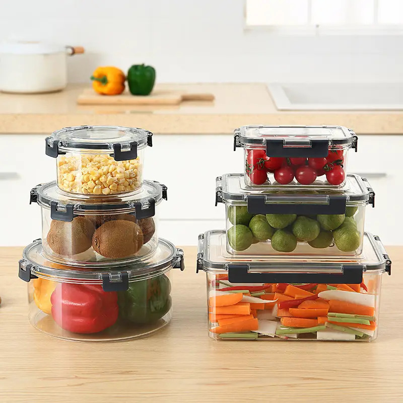 Chicheng Factory Directly Sells Newly Designed Kitchen Food Preservation Box with Four Sides Locking and Watertight Lunch Box