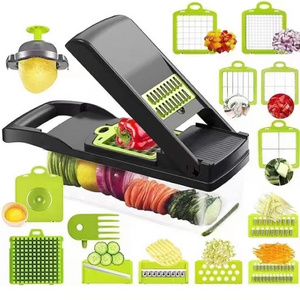 Hot Selling Kitchen Multi 12 in 1 Manual Mandoline Fruit Vegetable Cutter Onion Dicer Veggie Slicer Vegetable Chopper