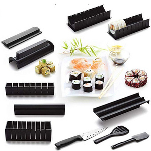 Hot Sale Plastic Manual 5 Sushi Roll Molds Sushi Making Tool Kit Sushi Kit Set Knife Maker Tray