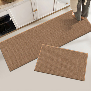 Linen kitchen mat non-slip wash carpet Cross-border rubber backed natural twill kitchen carpet