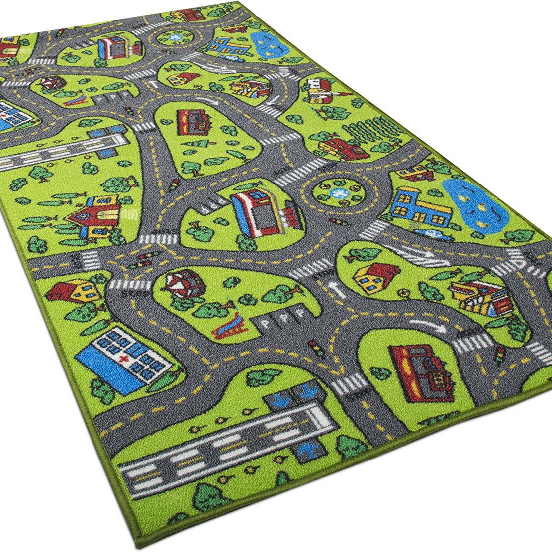 Kids Carpet Playmat Rug City Life Great for Playing with Cars and Toys