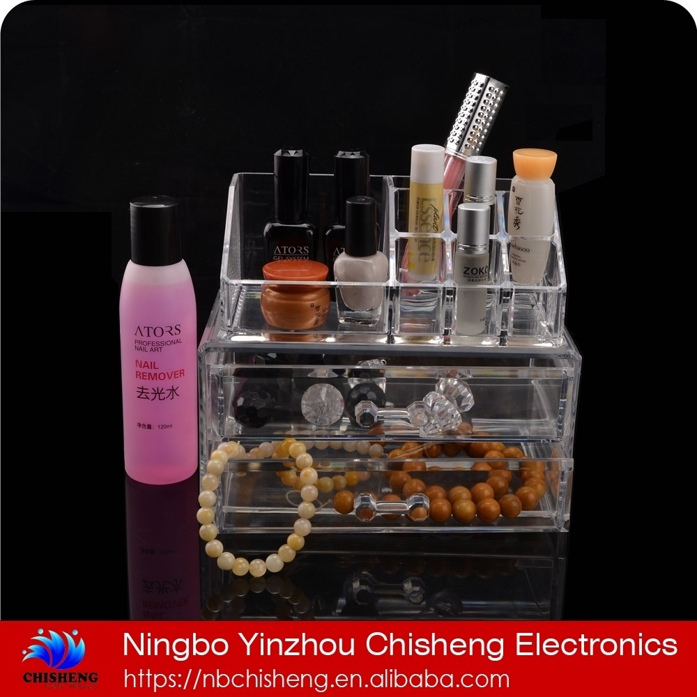 original manufacturer hot selling acrylic makeup organizer with drawers