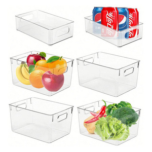 Acrylic Clear Space Plastic Storage Bins Kitchen Pantry Storage Drawers Transparent Fridge Cabinet Refrigerator Organizers Boxes