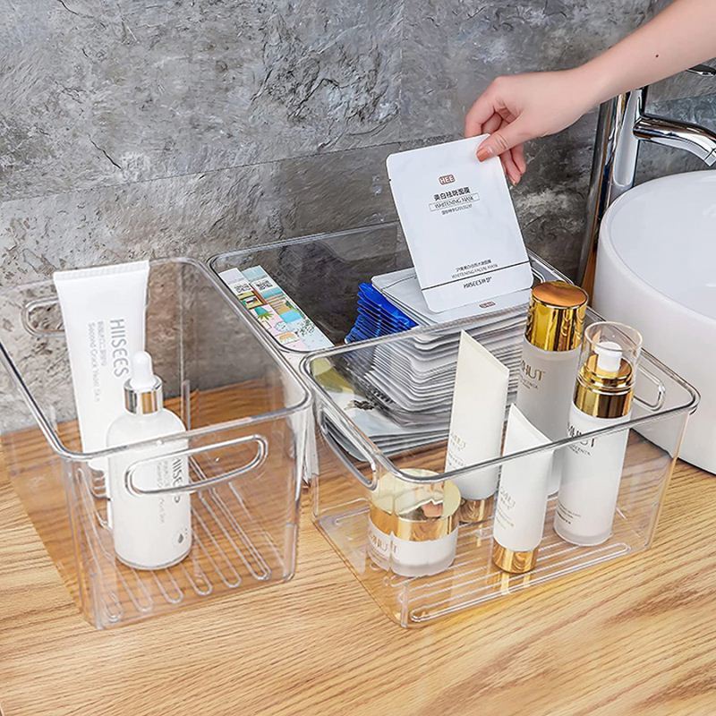 Acrylic Clear Space Plastic Storage Bins Kitchen Pantry Storage Drawers Transparent Fridge Cabinet Refrigerator Organizers Boxes