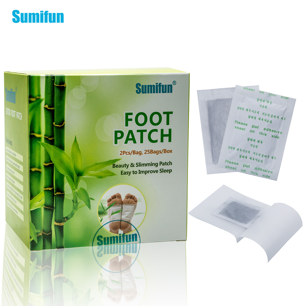 Sumifun 50Pcs/Box Adhesives Detox Foot Patch Body Toxins Feet Slimming Cleansing Herbal Pads