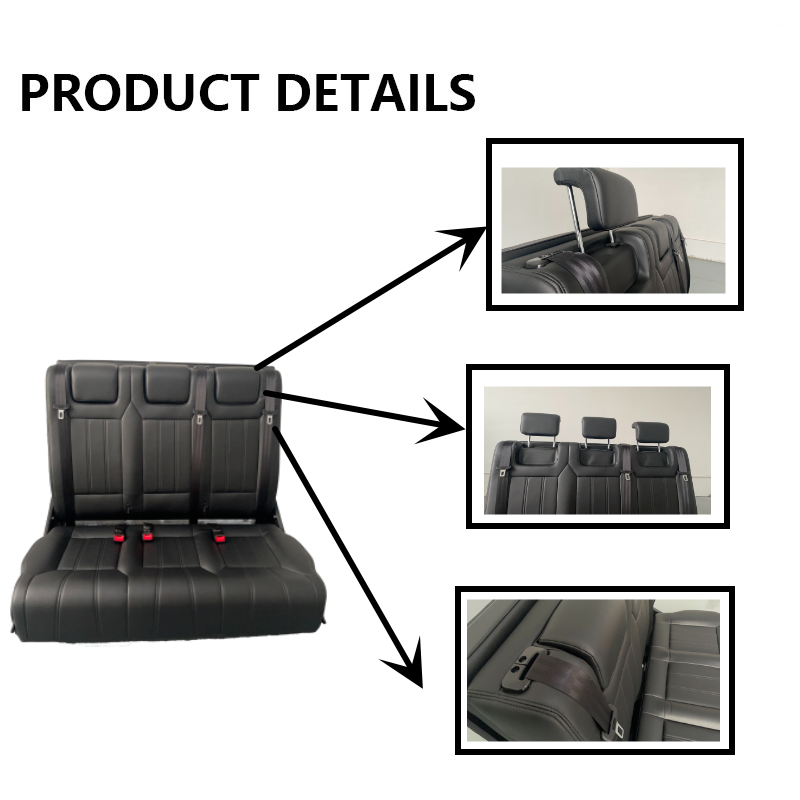 Factory Supply Sofa Bed bench Seat/3 seats join together for MINI BUS luxury VIP car van limousine seat Adjustable Recliners