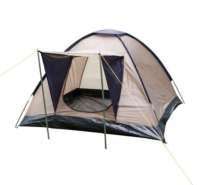 2-3 Person Polyester Breathable Dome House Camping Tent with Steel Pole Extended porch