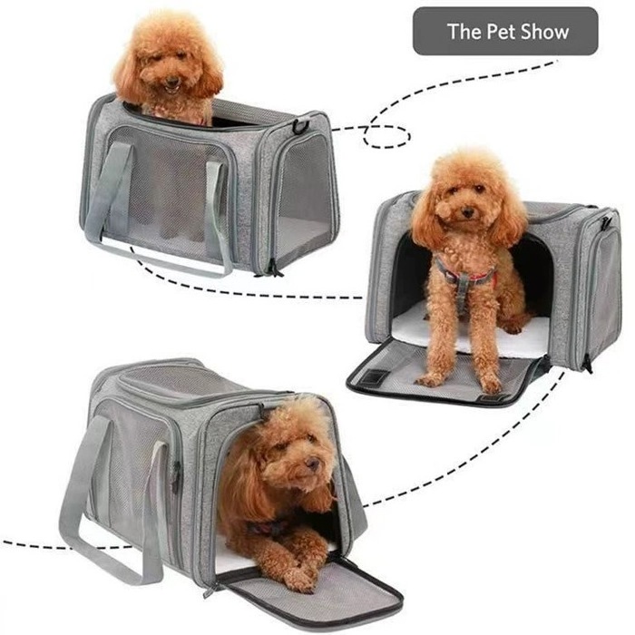 Free Sample Outdoor Durable Oxford 600D Steel Pet Stroller 4 Wheel Travel Pet Carrier for Small Dogs