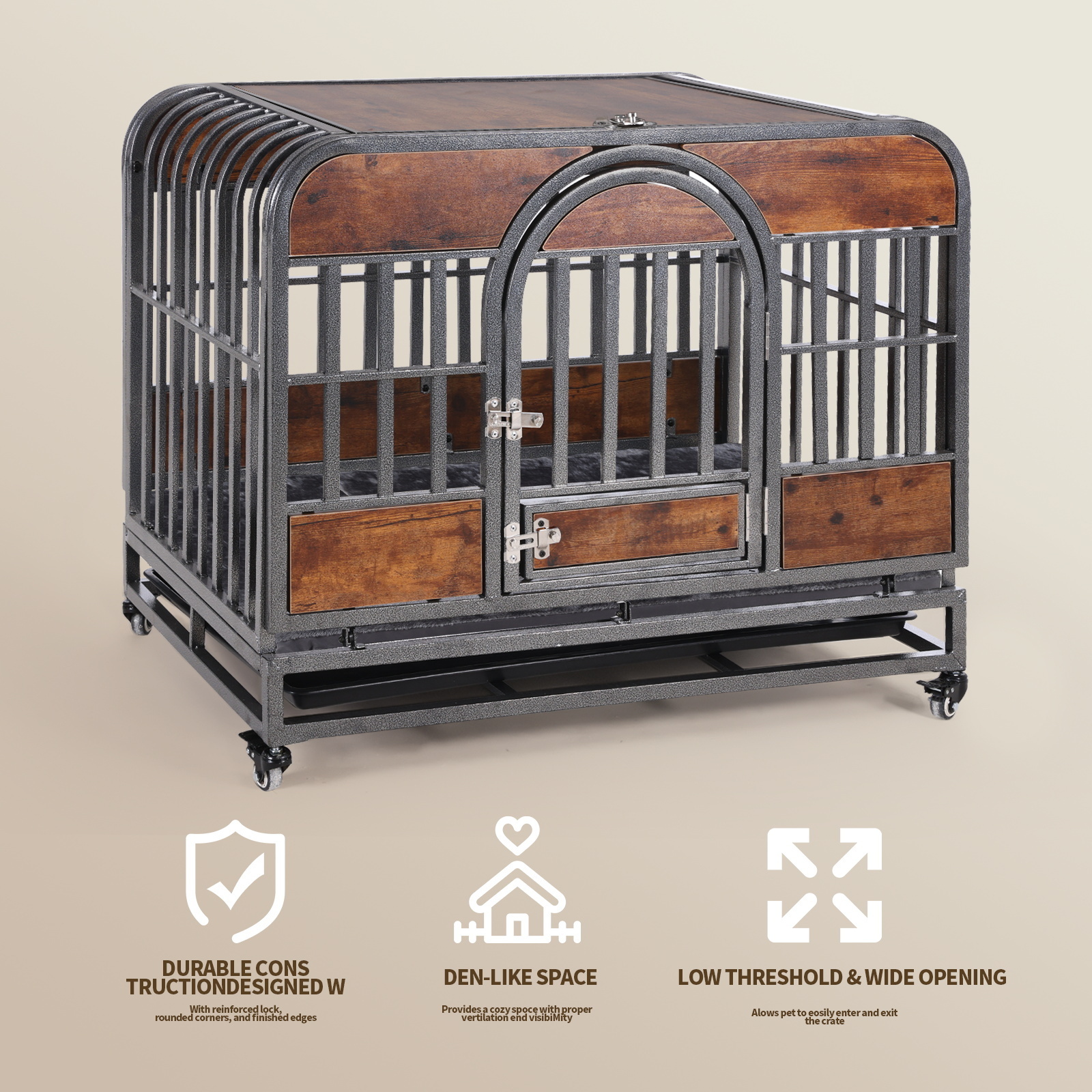 Best New Product of 2024 Luxury Dog Crate Furniture Modern Collapsible Cabinet Chew Resistant Dog Crate