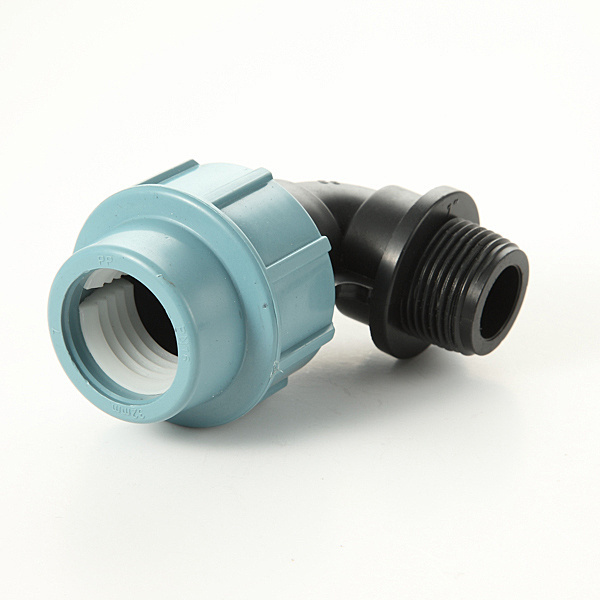 16-110mm PN10 CE PP compression fittings quick connect male elbow