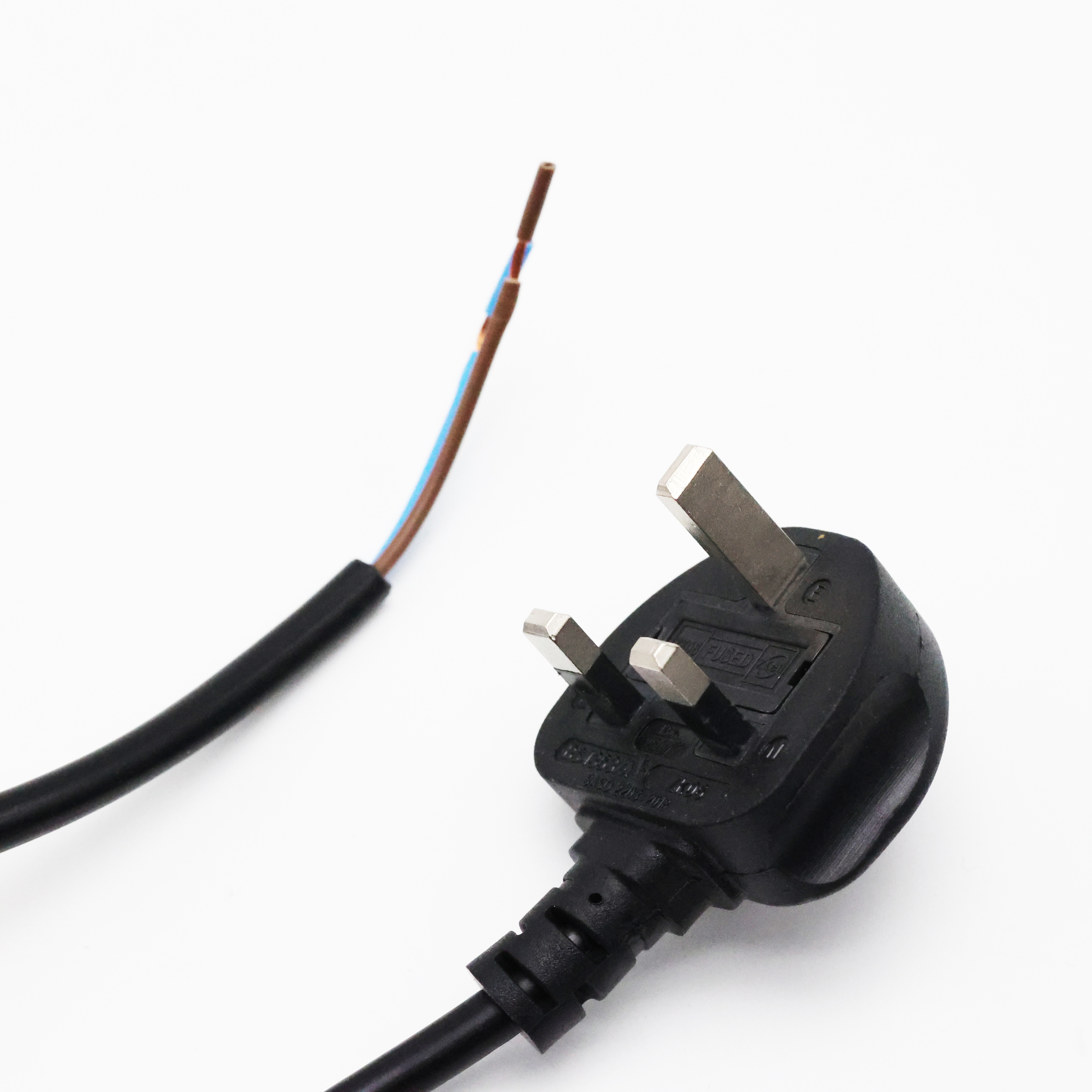 Copper 3 pin uk plug pc laptop computer monitor ac power cord cable for hair dryer power cable