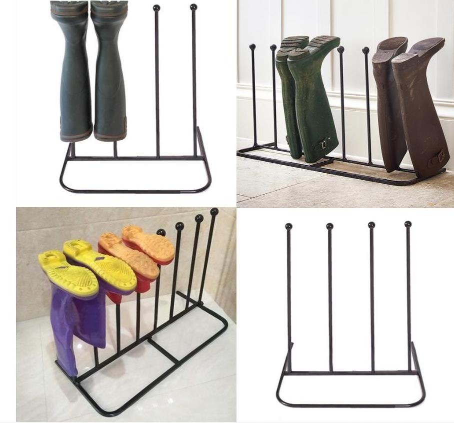 4Pairs Boots Holder Boot Stand Storage Steel Black Rack Living Room Furniture  metal boot shoe vertical standing rack organizer