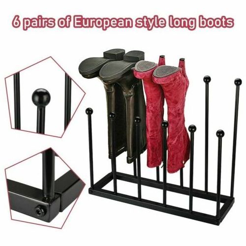 6Pairs Boots Holder Boot Stand Storage Steel Black Rack Living Room Furniture  metal boot shoe vertical standing rack organizer