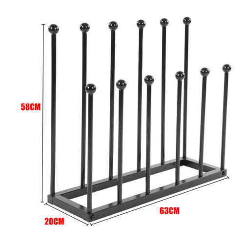 6Pairs Boots Holder Boot Stand Storage Steel Black Rack Living Room Furniture  metal boot shoe vertical standing rack organizer