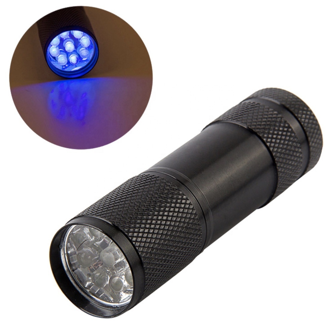 Clover UV 9 LED Mini Blacklight Flashlight Torch Light 395nm UV Flashlight for Scorpion Money Detector Hunter Finder 50 70 AAA