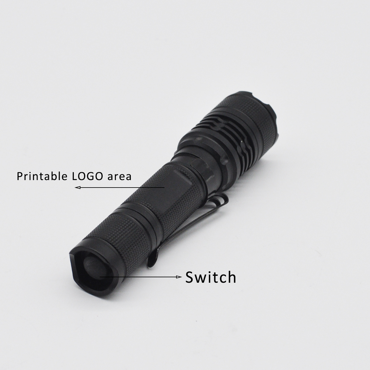 Handheld LED Torch Light Waterproof Zoomable mini Portable AA Flashlights with clip