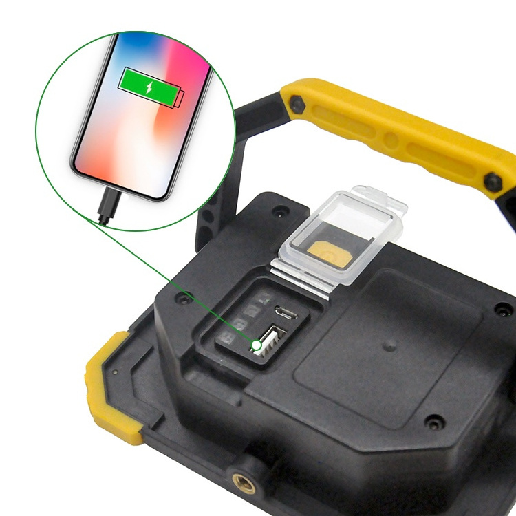 Clover Floodlight Waterproof 3.7V Battery Powered Bright Cordless 10w Portable cob led Work Light With Stand cob light