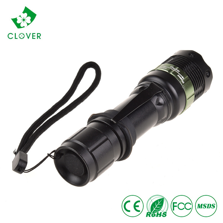 Zoomable Led Flashlight Lanterna De Led Camping Aluminum High Performance 800 Lumen 30 12 IP67 Clover Aluminum Alloy Emergency