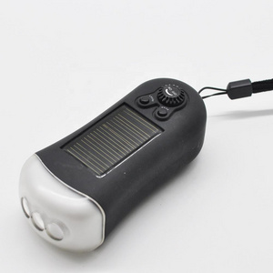 3 LED  radio flashlight rechargeable FM solar torch