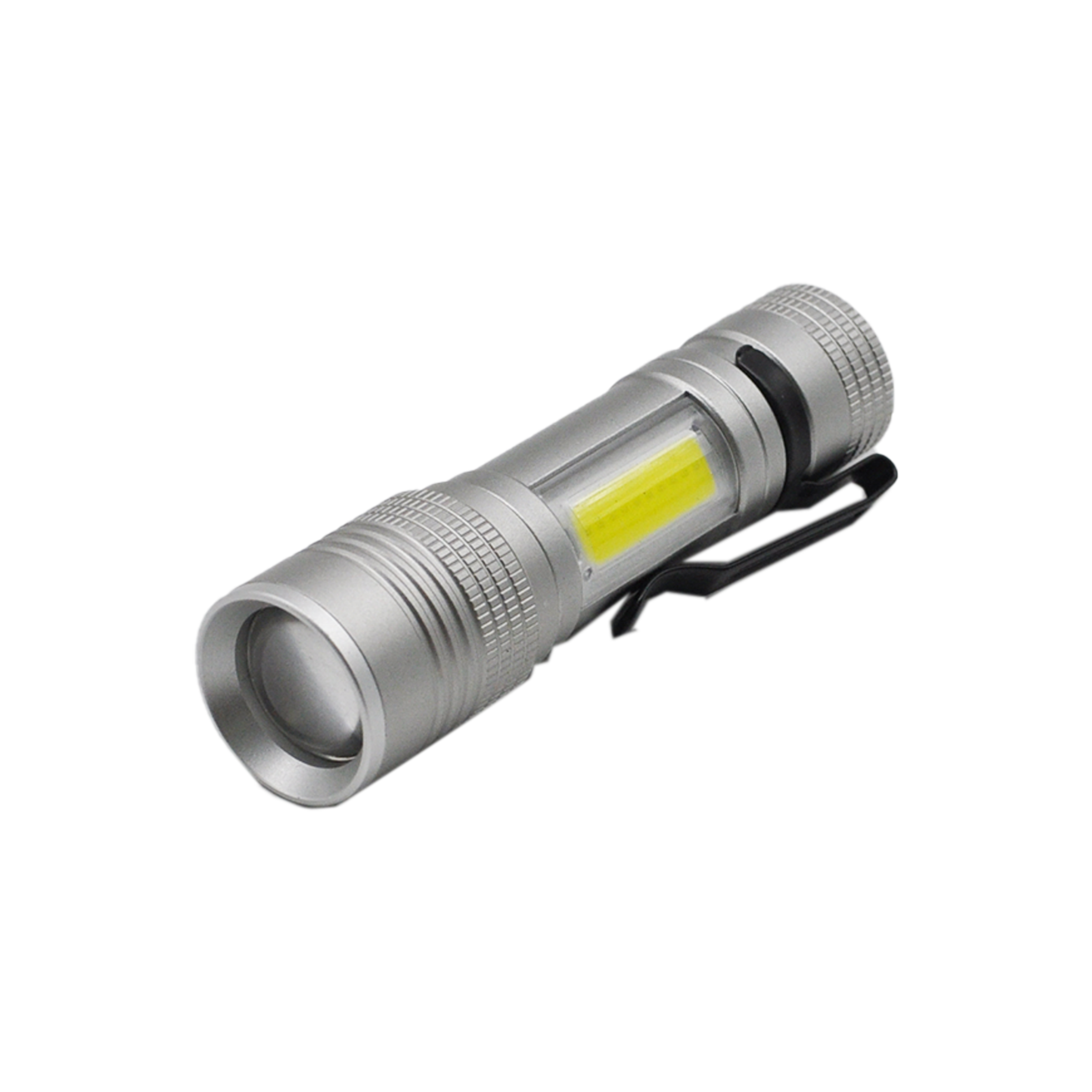 Small Aluminum COB torch Pen Clamp Portable pocket  Mini LED Flashlight with clip