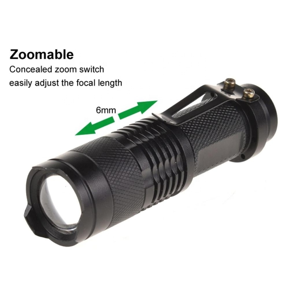 3W Waterproof Portable Customized Mini Tactical Flashlights LED Torch Light Clip Mini Aluminum Flashlight