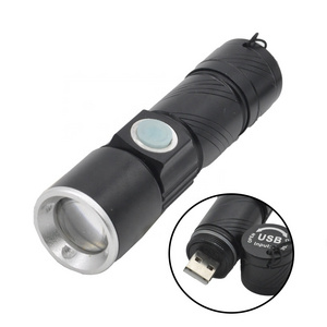 High Power Built-in USB Rechargeable Flashlight Torch, Super Bright Portable EDC Zoom Powerful Torch Tactical Led Flashlight 50